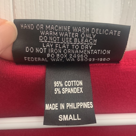 Christine Alexander Pink Women’s 3/4 Sleeve t shirt Swarovski crystals - Picture 4 of 5